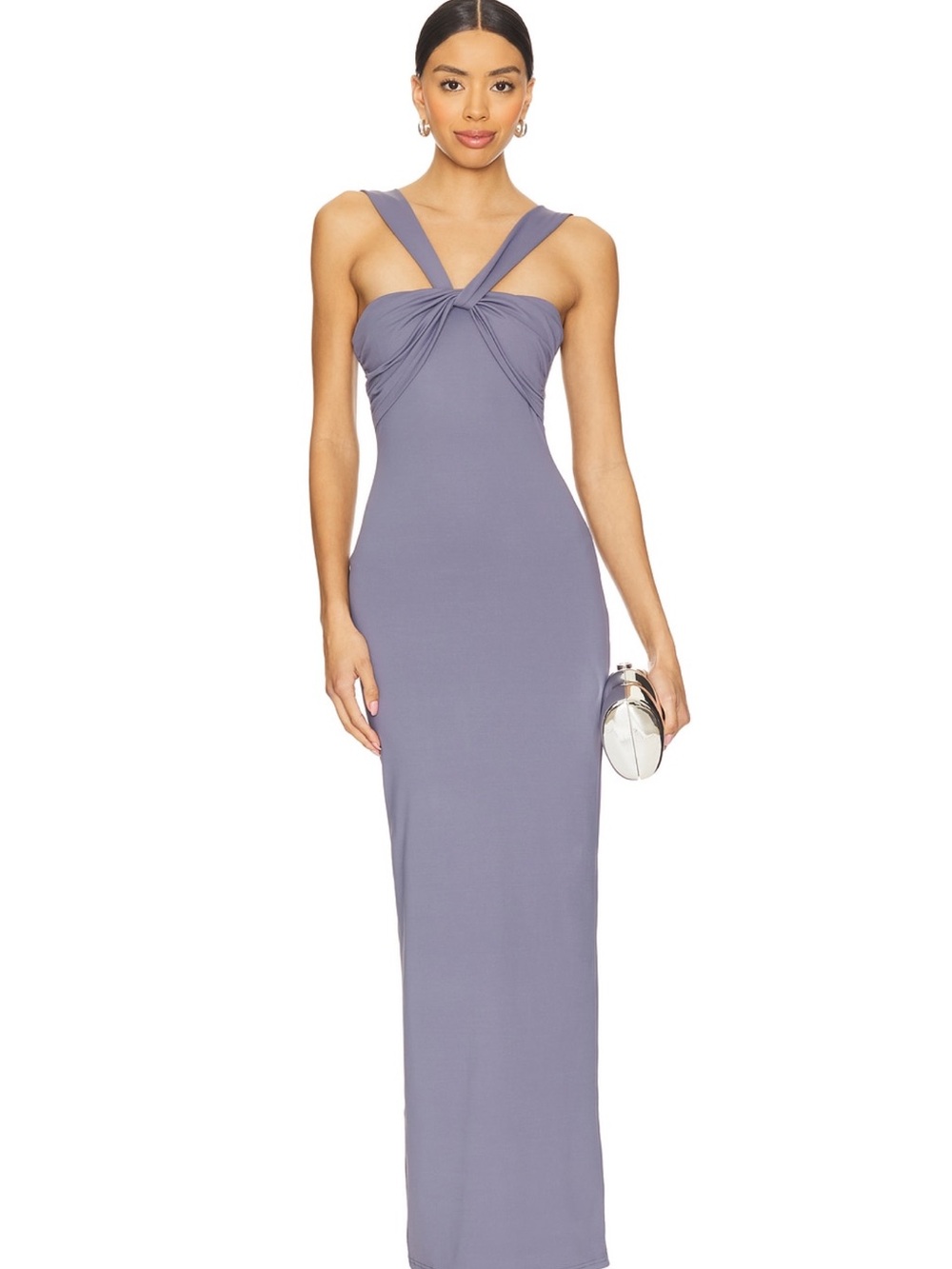 superdown Lavender Twist-Strap Maxi Dress